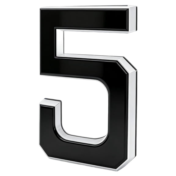 Solar, House, Plaque, 5 In, Led, Address Sign, House Number, Black Wall Decor, Lighted Address Sign, Outdoor Curb Identification, 1 Pc