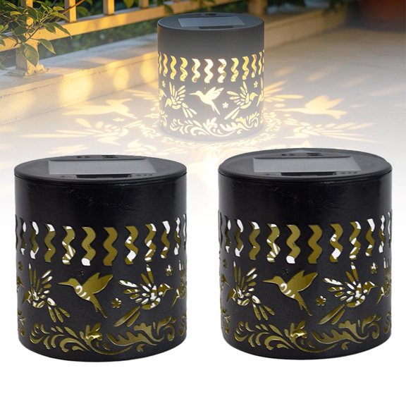 Solar Hummingbird/Dragonfly Fence Lights,Metal Mandala Projection Wall Deck Step Light,Hummingbird Theme Waterproof Fence Light for Garden Patio Backyard Yard Decor,Garden Decor Gifts for Women Mom.