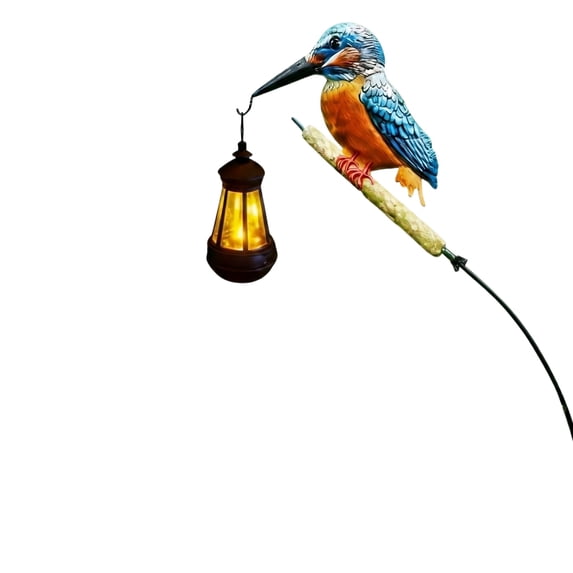 Solar Hummingbird Garden Stake Light, Wrought Iron Outdoor Yard Art with Hummingbird Lantern Design for Garden Patio Lawn, Solar Powered Landscape Lighting