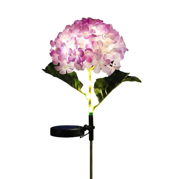 Solar Hydrangea Garden Lights Decorative Floral Stakes, Artificial ...