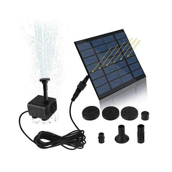 Solar Hydroponics Submersible Pump Multifunctional with 7 Nozzles Water Pump Filter Decorative Props Portable