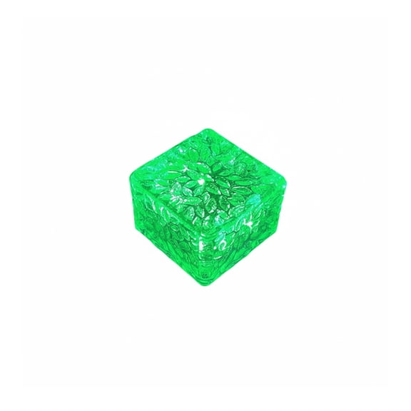 Solar Ice Cube Light, Green 4 LED Solar Path Light, Waterproof Garden Decor