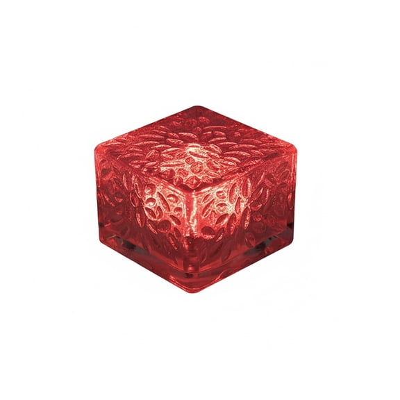 Solar Ice Cube Light, Red 4 LED Solar Path Light, Waterproof Holiday Decor
