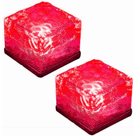 Solar Ice Glass Light-2 Packs Solar Powered Garden Lights- Waterproof IP68 Outdoor Table & Path Lights- Decorative Ice Cube for Yard.