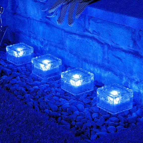 Solar Ice Light- Solar Ice Brick Light Glass Path Light Solar Crystal Brick Landscape Light For Garden Pathway Christmas Decor Etc.