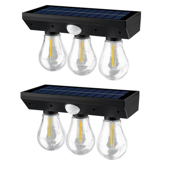 Solar Induction Light Wall Lamp LED Bulb with Motion Sensor Outdoor Solar-Powered Light for Garden, Patio, Pathway (2 Pack)
