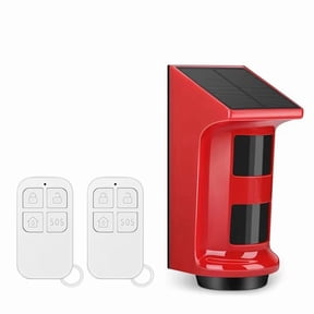 Solar Infrared Alarm Human Body Sensor Anti-Theft Alarm Solar Powered Outdoor Human Body PIR Motion Detector US Plug