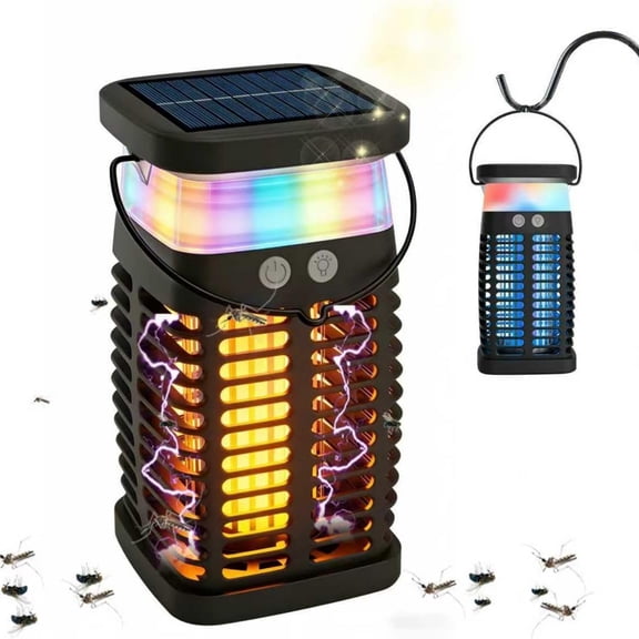 Solar Insect Killer, Indoor & Outdoor Dual-Use Insect Killer, Portable Rechargeable Waterproof Fly Killer, Suitable for Rooms, Gardens, Courtyards, Kitchens, Camping and Patios