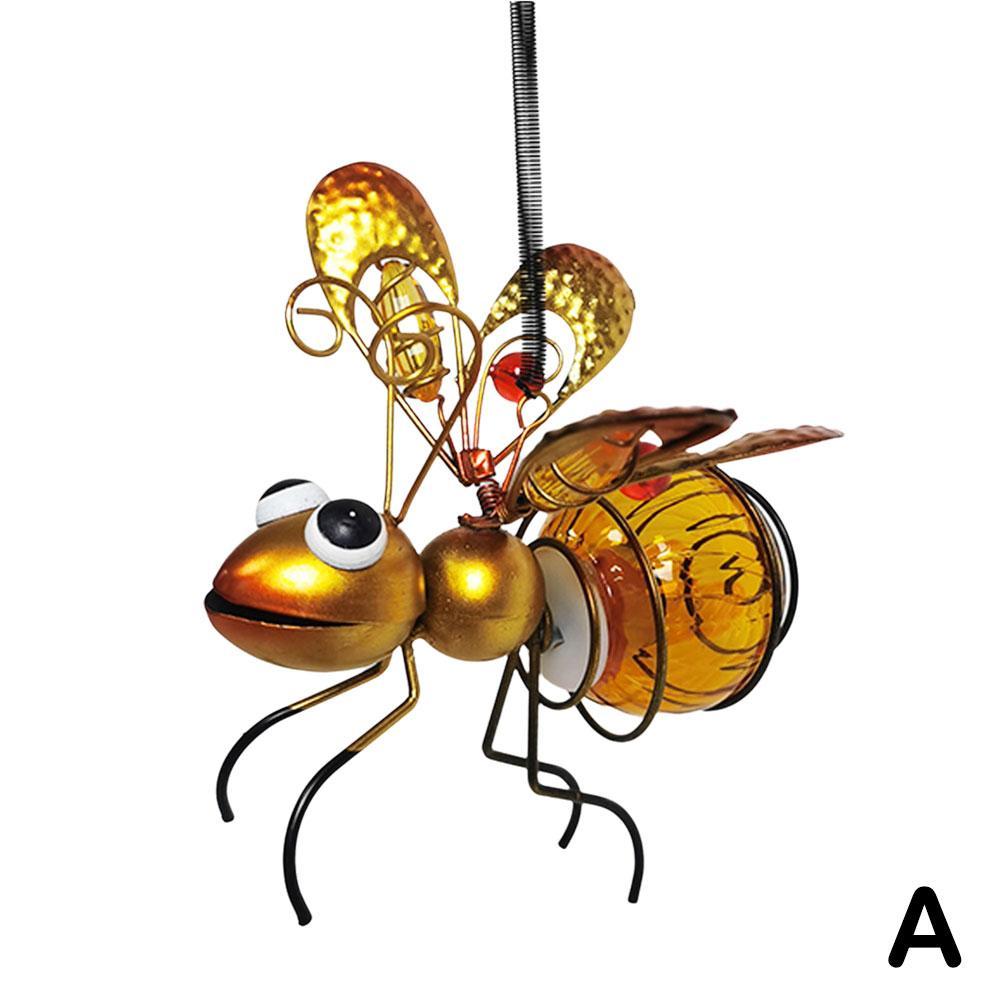 Iron Insect Solar Iron Insect Statue With Fairy Light Outdoor Waterproof Hanging ...