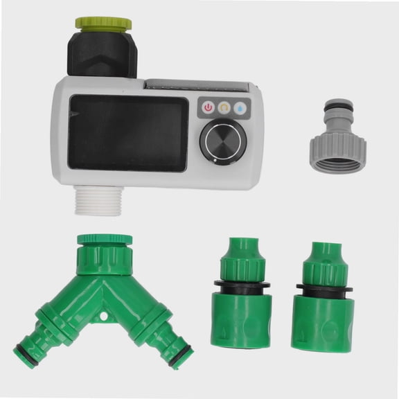 Solar Irrigation Timer, Self Checking Solar Energy Detection Double Connector, Lcd Screen Irrigation Systems Automatic Garden Waterer