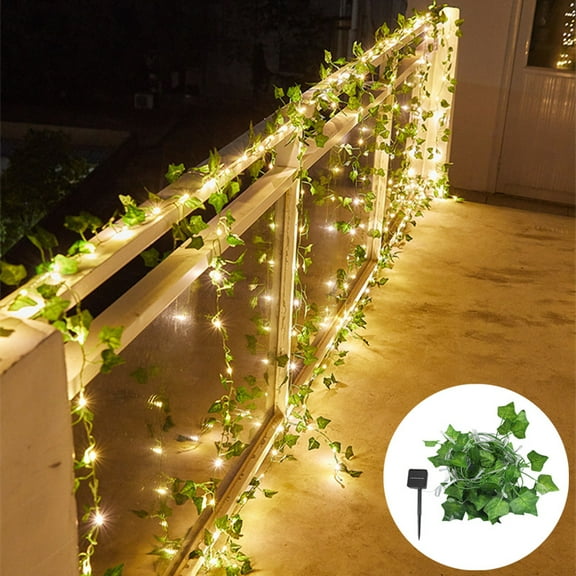 Solar Ivy vine LED String Lights Artificial Sunflower Watermelon Leaf Outdoor Light Up Your Garden Christmas New Year Decoration