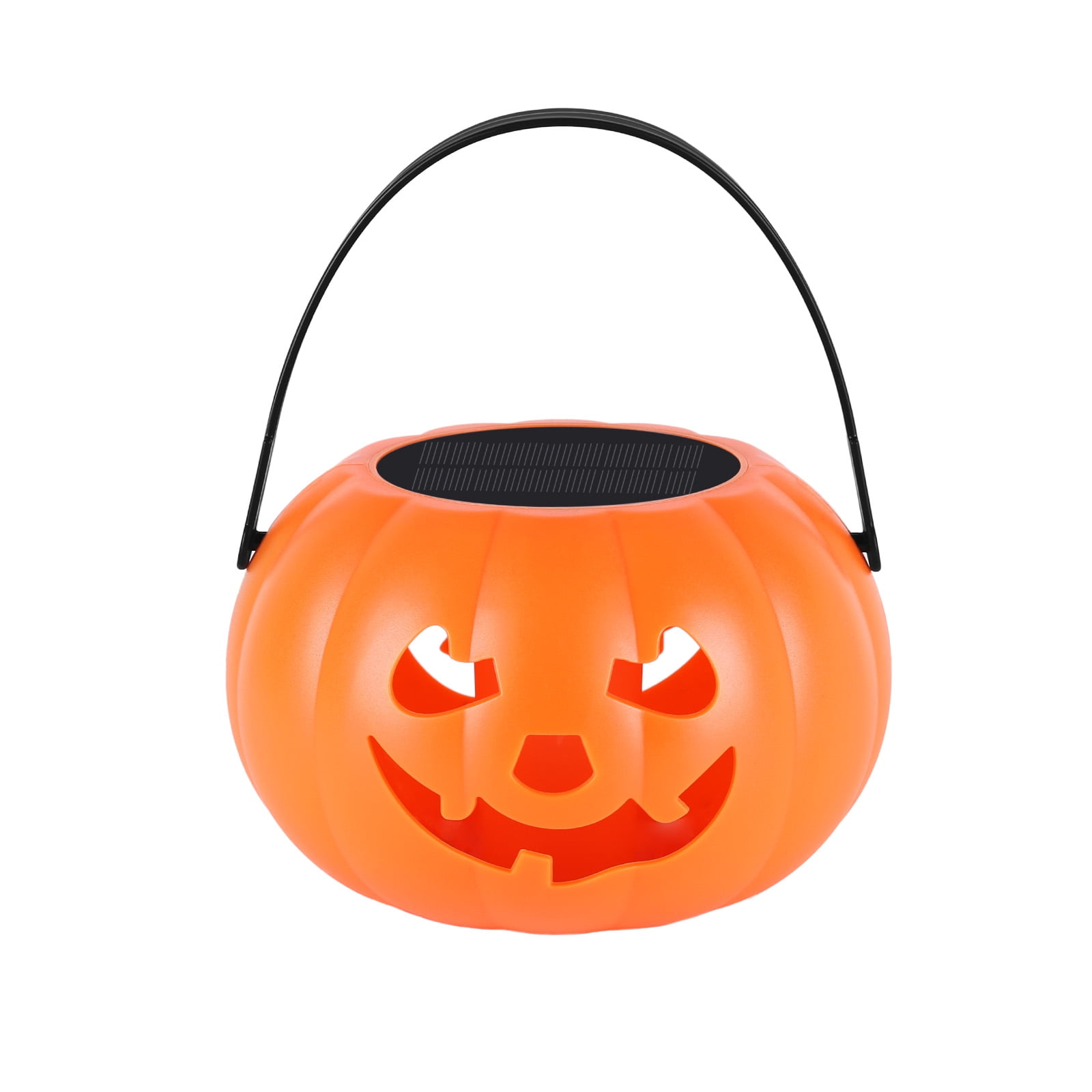 Solar Jack-O-Lantern Pumpkin Light, Waterproof Halloween LED Lantern with Handle, Outdoor/Indoor Halloween Decor for Yard, Pathway, Party