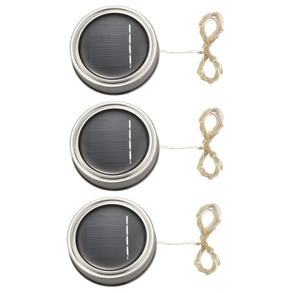 Solar Jar Lid Lights, 18 Pack 20 Led String Fairy Star Firefly Jar Lids Lights,18 Hangers Included,18 * jar lid string lights 18 * Steel Wire Hangers 3 * box