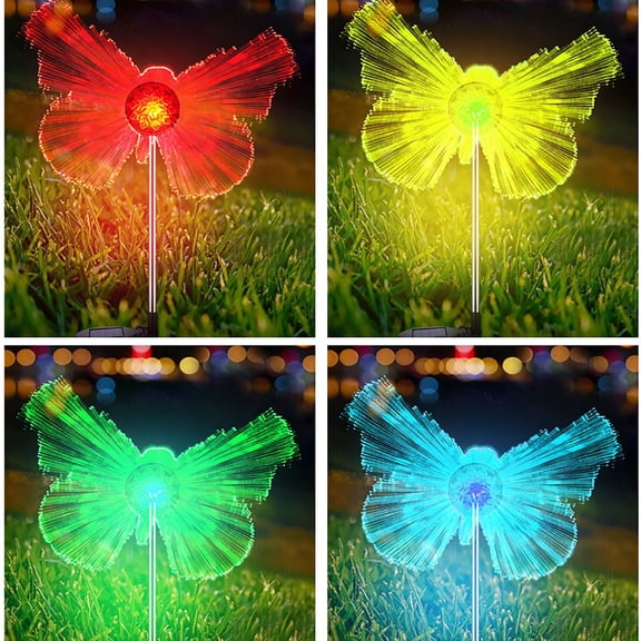 Solar Jellyfish Garden Lights Outdoor Decorative LED Stake Lights with Color Changing Fiber Optic Glow, Waterproof Solar Landscape Lighting for Patio Yard Lawn Balcony Pathway Holiday Decor