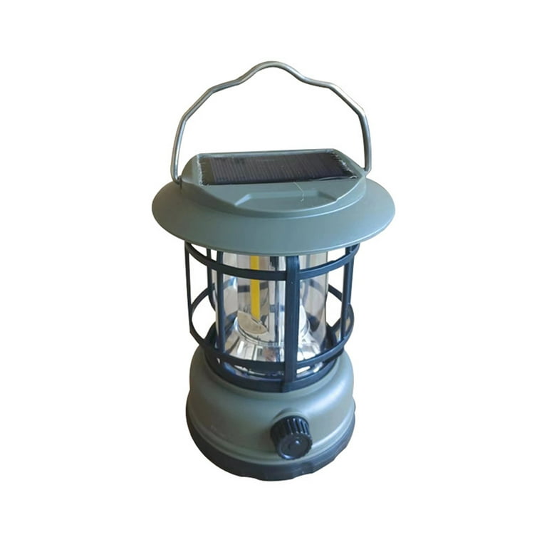 Solar LED Camping Lantern, Bright Portable Survival Lanterns,Multifunctional Retro Camp Lamp - Large, Girl's, Green