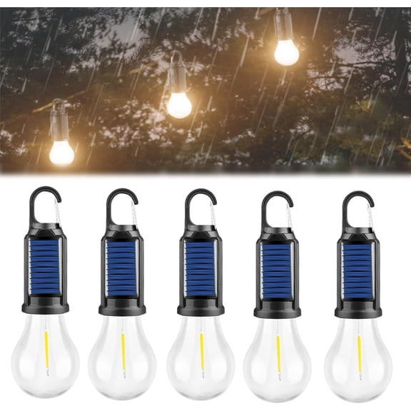 Solar LED Camping Lights, Solar Lights with 3 Lighting Modes, Rechargeable Portable Waterproof LED Camping Lantern for Camping, Hiking, Emergency