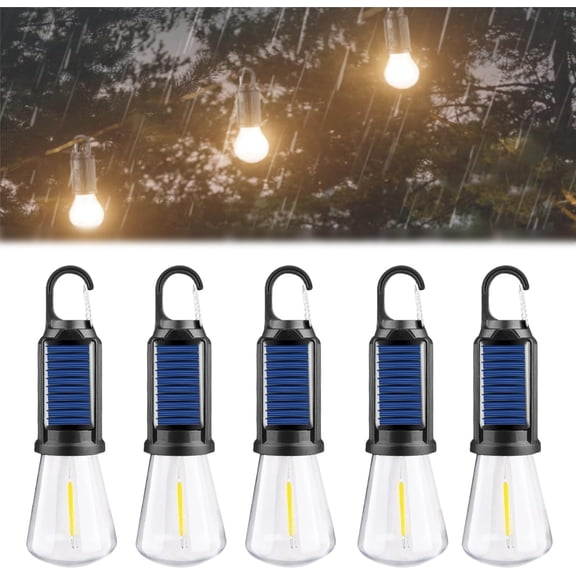 Solar LED Camping Lights, Solar Lights with 3 Lighting Modes, Rechargeable Portable Waterproof LED Camping Lantern for Camping, Hiking, Emergency