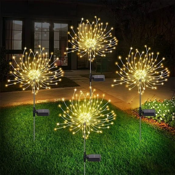 Solar LED Firework Fairy Light Outdoor Garden Decoration Lawn Pathway Waterproof Light For Patio Yard Party Christmas Wedding