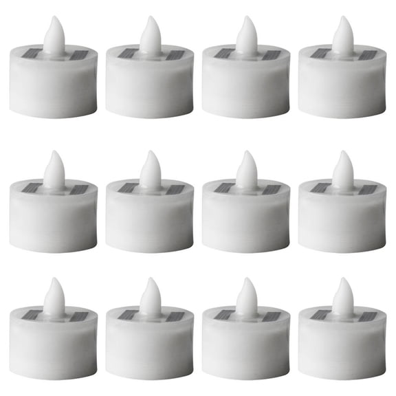 Solar LED Flame Candle Lights 12PCS, Outdoor Waterproof Flickering Flameless Candle Lamps with Smart Light Control, Solar Powered Garden Decorative Lights for Courtyard, Wedding and Party Decor