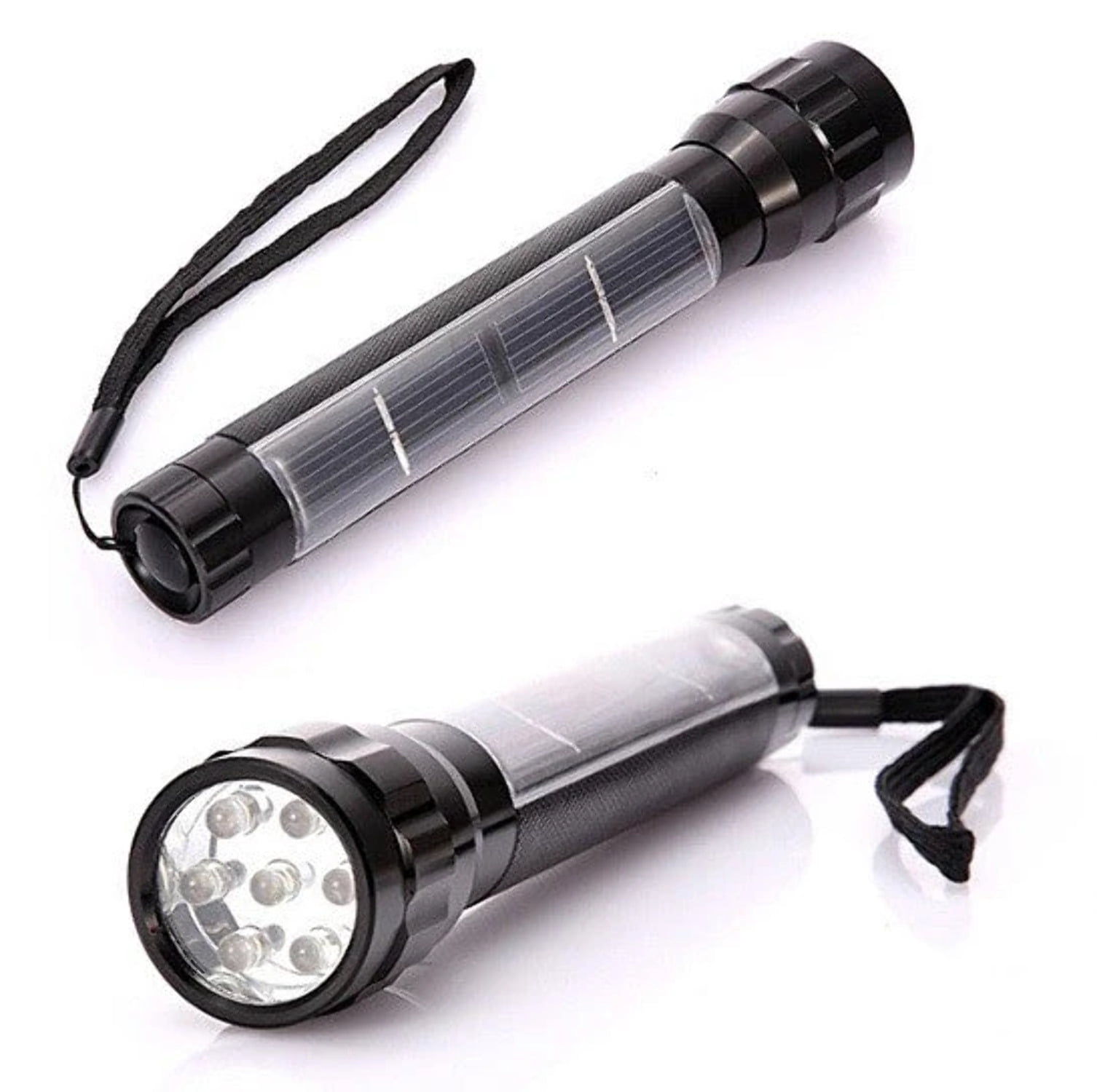 Solar LED Flash Light Never Need Batteries - Steel