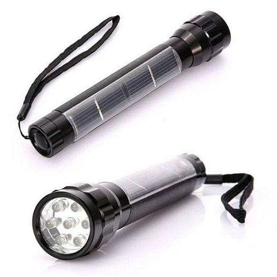Solar LED Flash Light Never Need Batteries - Steel