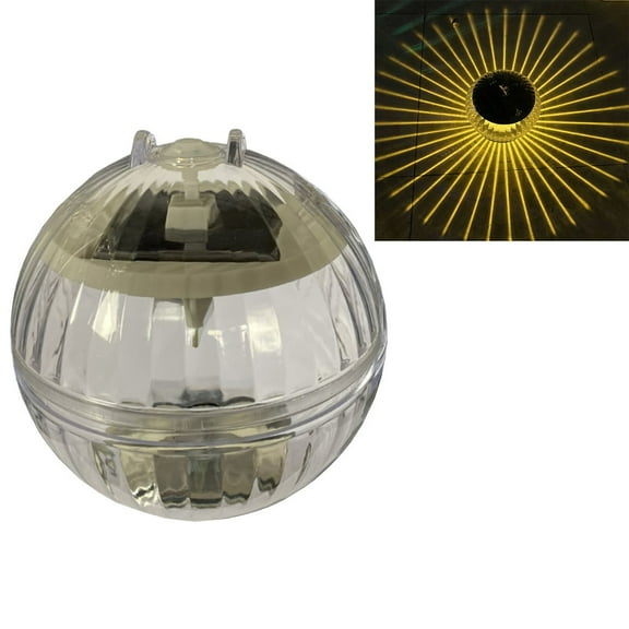 Solar LED Floating Light Ball - Waterproof IP44 Outdoor Pond Pool Decor - White ABS Plastic - 4.33 Inch Solar Powered Garden Patio Lights - Set of 1