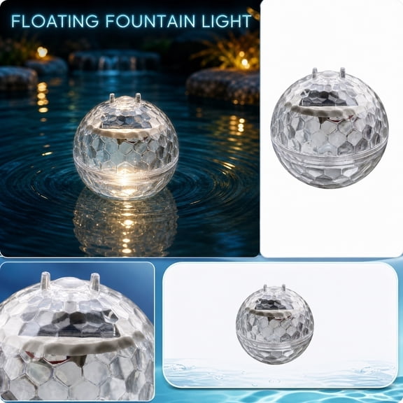 Solar LED Floating Lights Outdoor Garden Pond Pool Lamp Rotating Color Change