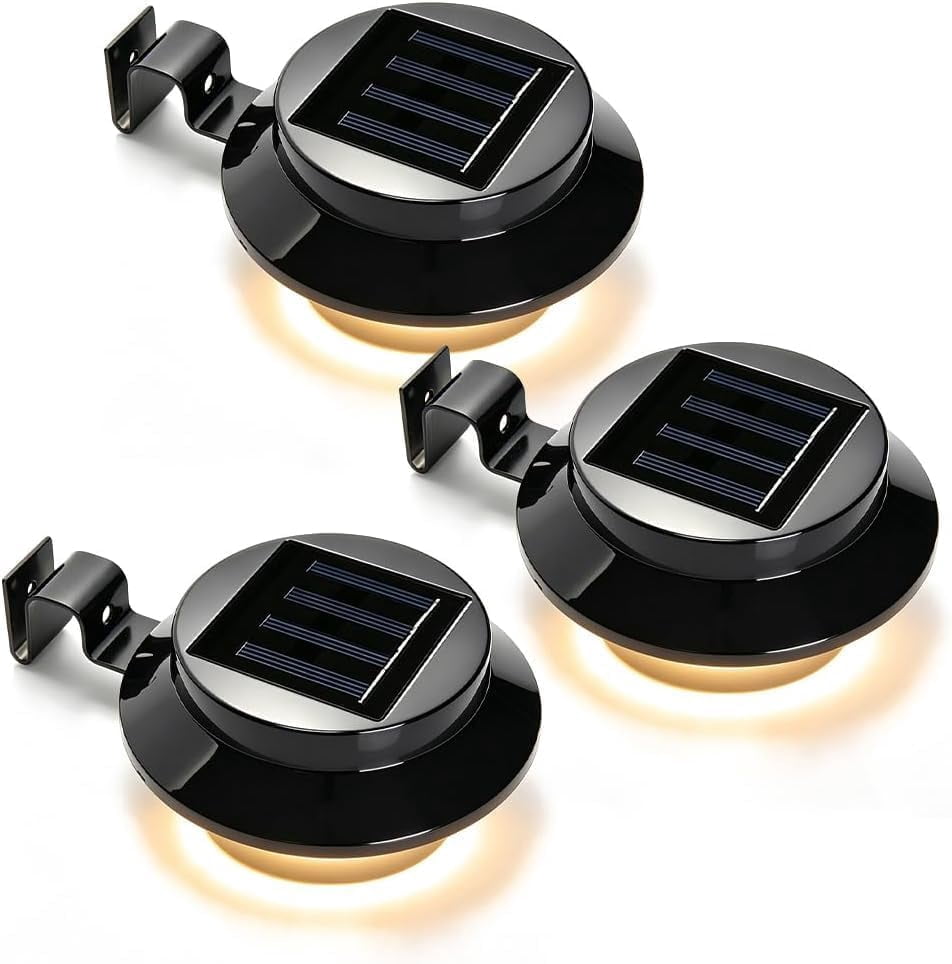 Solar LED Gutter Wall Lights, Outdoor Waterproof Solar Security Lights ...