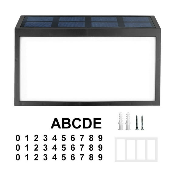 Solar LED Light Outdoor Solar House Number Sign Garden Yard Porch Light Solar Powered Address Sign Enduring