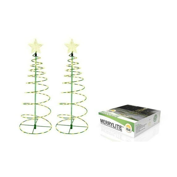 2'ft. Solar LED Metal Christmas Tree Outdoor Holiday Decoration - 1, 2 , or 4 Pack