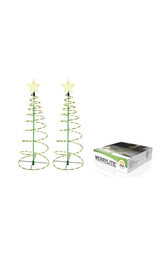2'ft. Solar LED Metal Christmas Tree Outdoor Holiday Decoration - 1, 2 , or 4 Pack