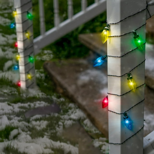 Solar LED Multi-Colored Holiday Bulb String Lights - Walmart.com