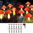 thumbnail image 1 of Solar LED Mushroom String Lights Outdoor Garden Decor | 12 Colorful Mushrooms | Waterproof IP65 | 12 Lighting Modes | Auto On/Off | Patio Yard Walkway | 8-10 Hour Runtime, 1 of 9