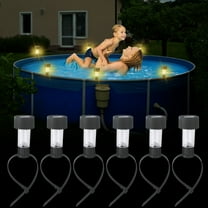 Solar LED Pool Light Set | ABS Solar-Powered Above-Ground Pool Fence Decor | Waterproof Outdoor Night Lighting | Energy Saving | 6-Pack | Multi-Use Pool Accessory