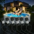thumbnail image 1 of Solar LED Pool Lights for Above Ground Pool Fence Rails, Waterproof Warm White Outdoor Night Lights, Solar Powered Clip-On Pool Accessories (6 Pack), 1 of 9