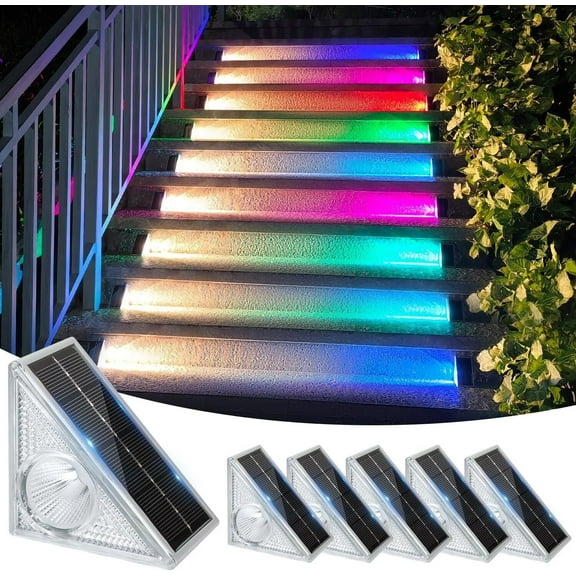 Solar LED Stair Step Lights Garden Pathway Stairway Deck Fence Lamp Waterproof