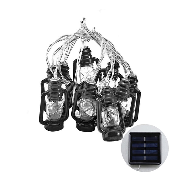 Solar LED String Lights 16.4ft, 20 Linen Cylindrical Bulbs, 8 Modes Warm White Outdoor Patio Garden Christmas Decoration, 500cm