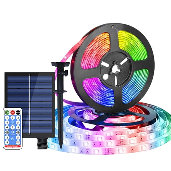 Solar LED Strip Lights 10M Waterproof Outdoor, 240LED Flexible Rope Light with Remote, 8 Modes & Timer for Stairs, Garden, Gazebo, Pool, Christmas Decoration