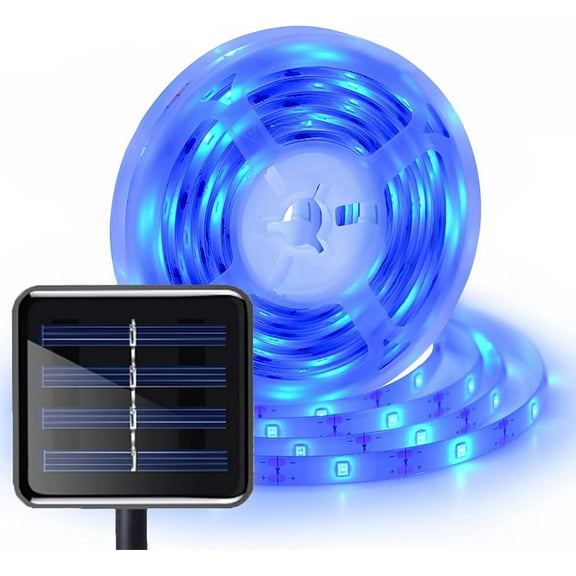 Solar LED Strip Lights Outdoor, 5m 90 LED Flexible Light Strip Waterproof 8 Modes Decorative Rope Lights for Balcony Yard Trees Garden Golf Cart