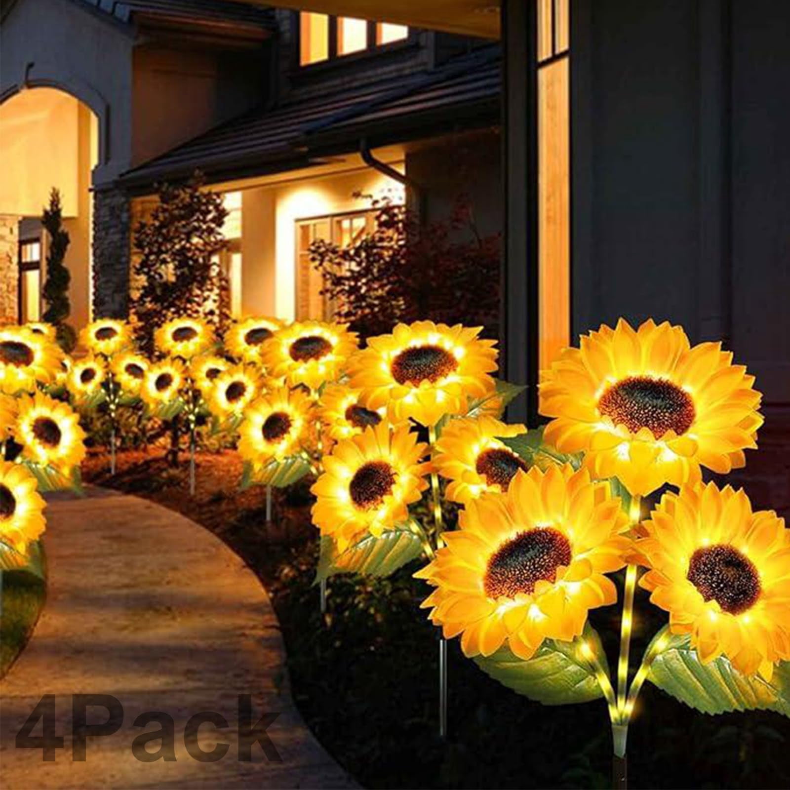 Solar LED Sunflower Garden Lights-29.6inch/74cm, Solar Sunflower Lights Outdoor Garden for Outdoor Yard, Lawn and Porch Decoration