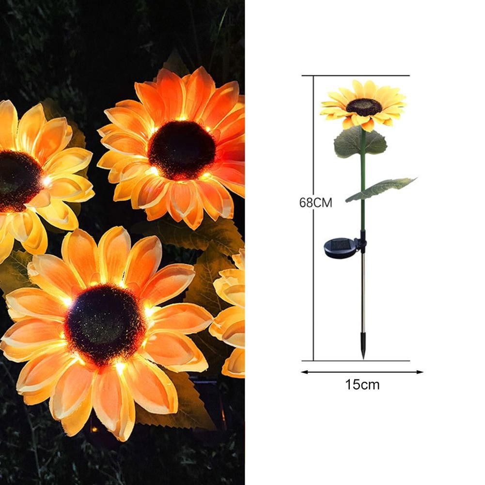 Solar LED Sunflower Garden Stake Lights Outdoor Waterproof Yard Lamp ...
