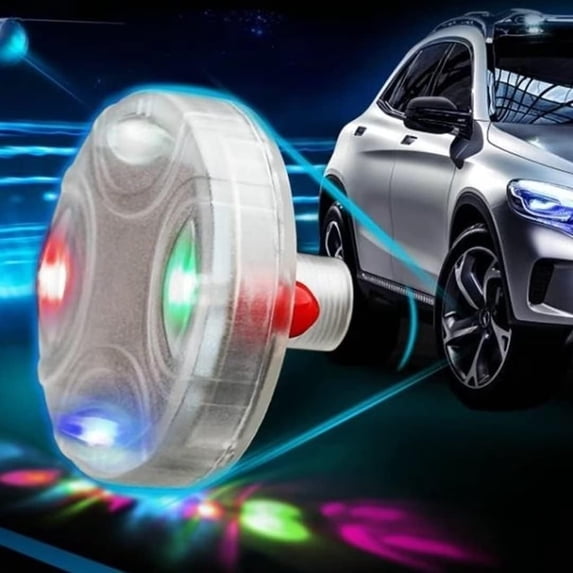 Solar LED Tire Valve Cap Lights, Motion Sensing Wheel Stem Covers ...