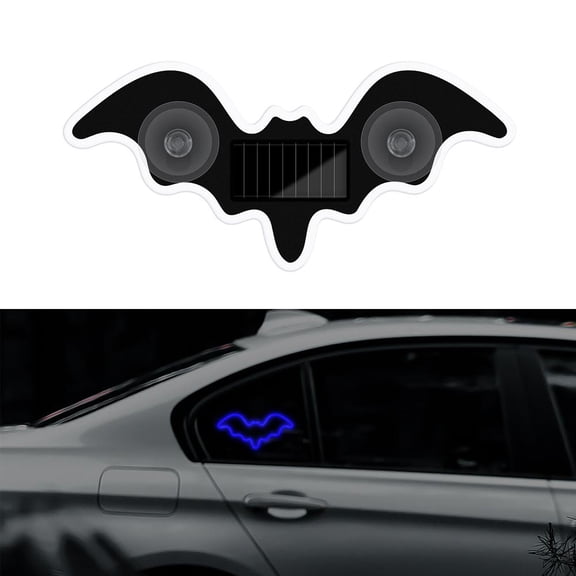 Blarkrus Solar LED Triangle Window, Neon Decorative C-Pillar Light with Love Heart Pattern, for Car Interior Night Ambiance, Blue