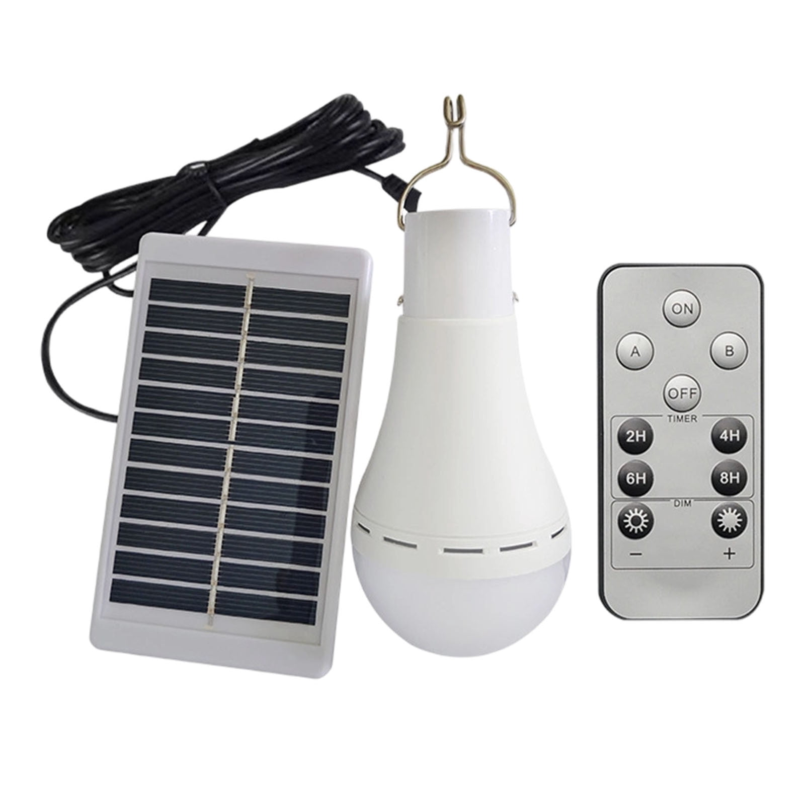 Solar Lamp LED Emergency Light Bulb With Remote Timer 4 Modes Solar ...