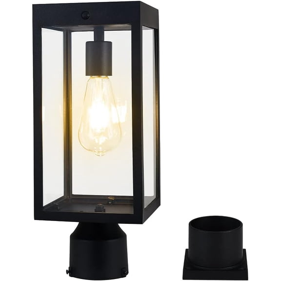 Solar Lamp  Light Outdoor ,Solar Outdoor  Light with 3.5in Pier Mount Base,Matte Black