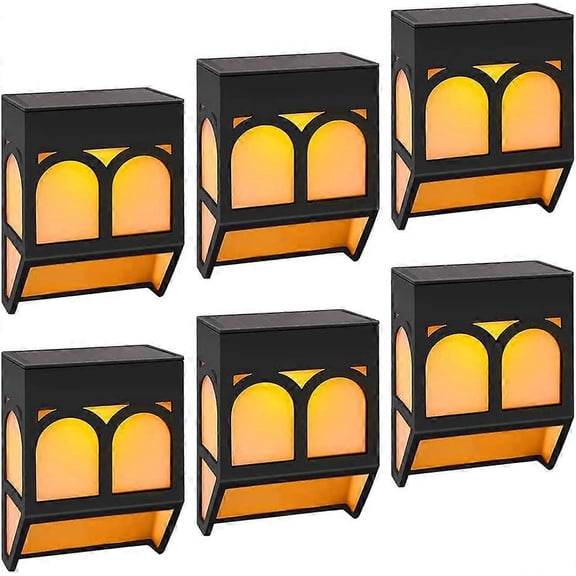 Solar Lamp Outdoor Solar Fence Lights, Home Solar Led Landscape Decoration Lighting For Garden,Yard,Driveway,Front Door,Warm White/Multicolor Pack Of