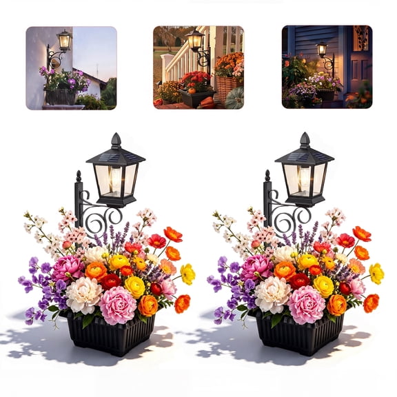 Solar Lights, Outdoor Waterproof Lights 2 Pack Planter Lights for Garden Lawn Patio Decor (Warm White)