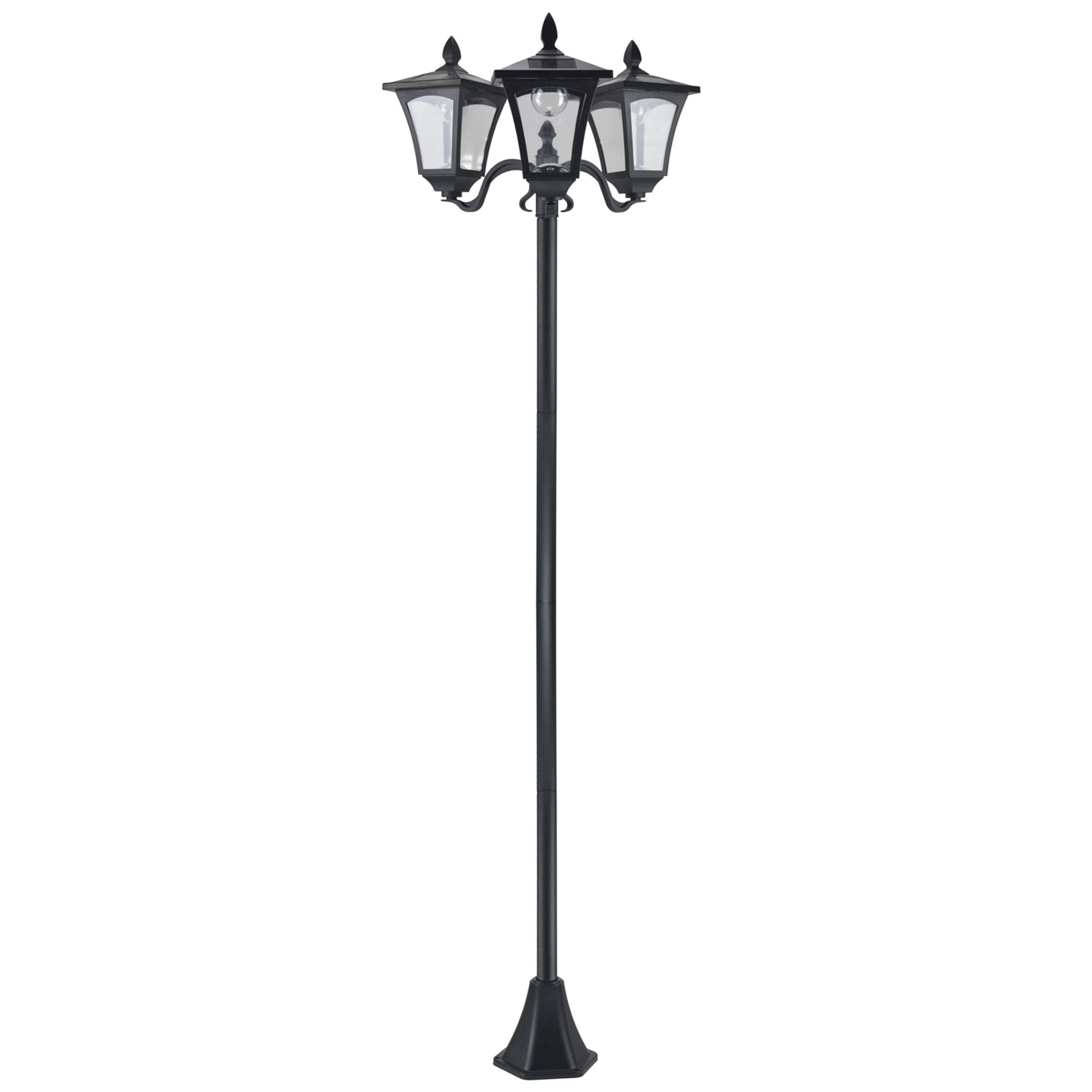 Solar Lamp Post Light with Triple Heads, 72 in Outdoor Street Style for ...