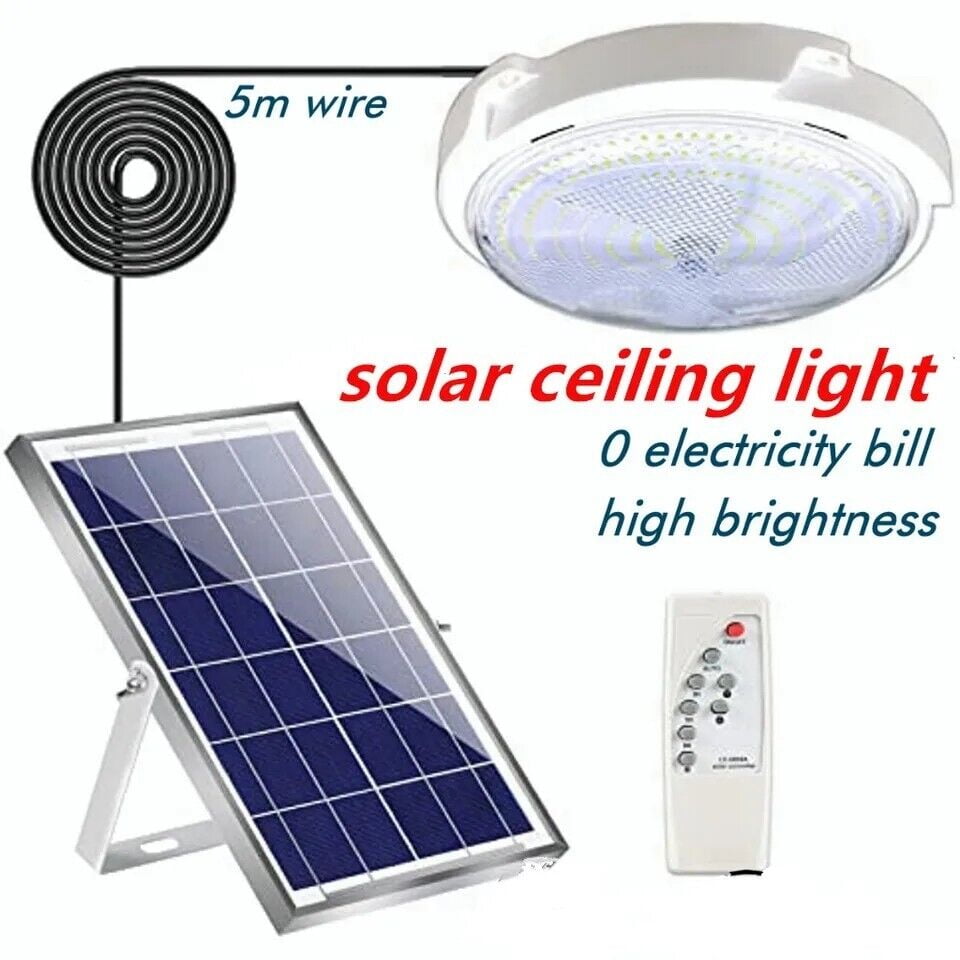 Solar Lamp with Remote Control, Interior and Exterior LED 100W High Power