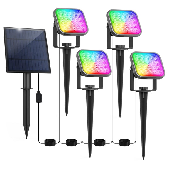 Solar Landscape Light LED Spot Lights Color Changing Outdoor Garden Pathway Lamp